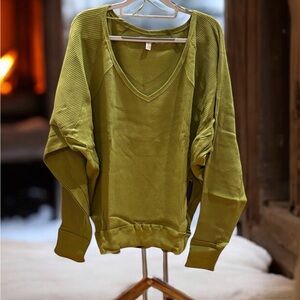 NEW! FREE PEOPLE Ferngully V-Neck Thermal Top